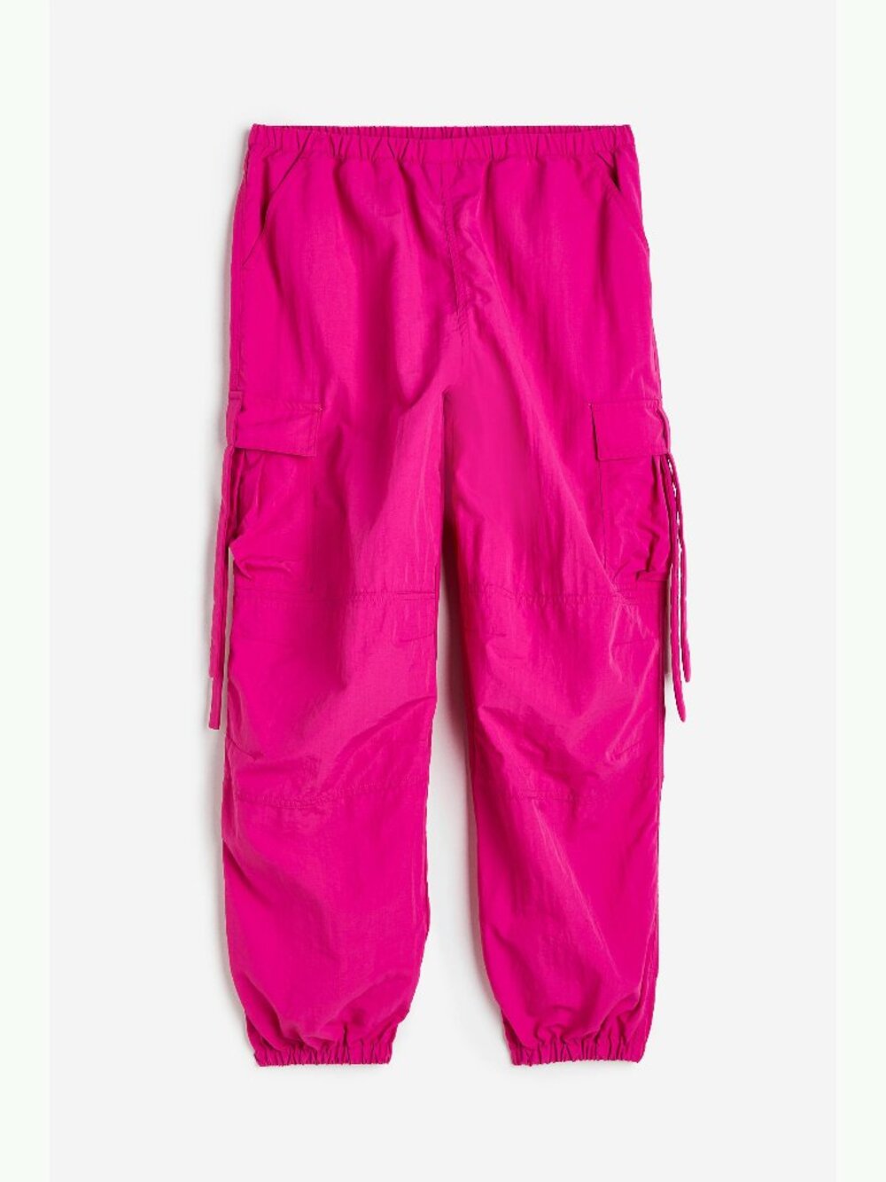 H&M Divided Cerise Pink Parachute Cargo Pants S Wide Leg